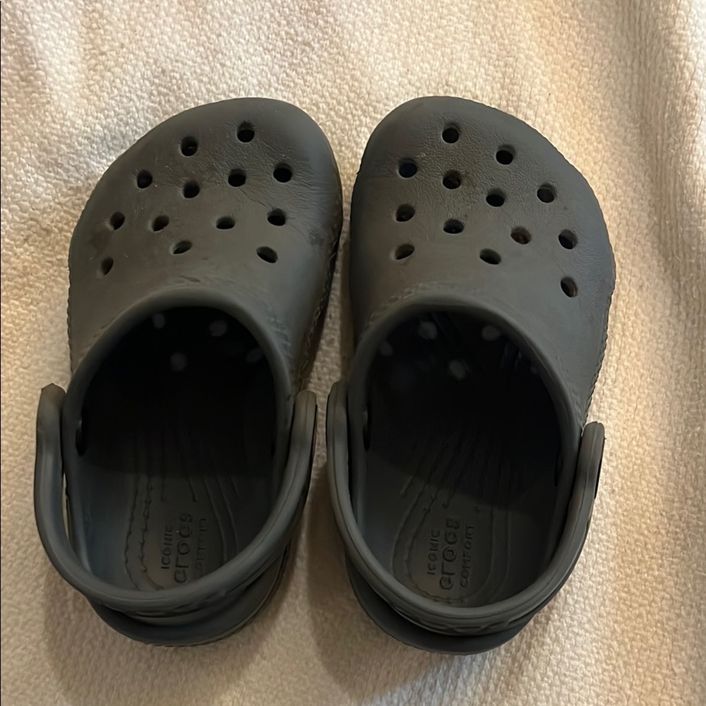 CROCS Grey Sandals with Signature Perforated Design